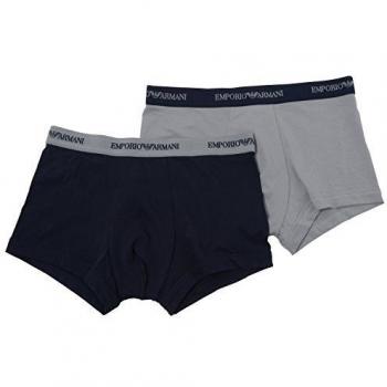 Emporio Armani Uomo 2-Pack Boxer Essential Core Logoband, Grigio/Blu Marine, M