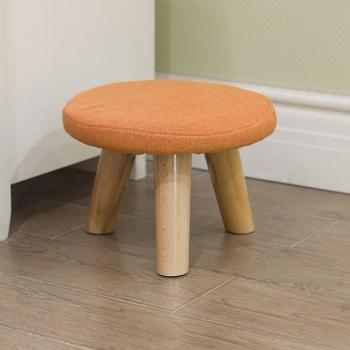 Simple Stylish Solid Color Round Wooden Stool for Kids