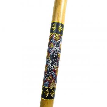 Didgeridoo Bambus Holz Aborigini bemalt geschnitzt Instrument fair Gecko Schildkröte Dot Painting