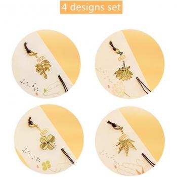 Marcapáginas Dorados en Forma de Trébol, Papelería Escolar
