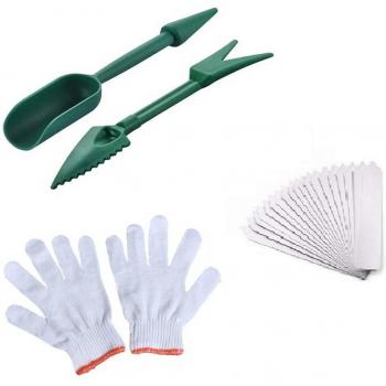 Seedling Transplanting Tools with Labels and Gloves
