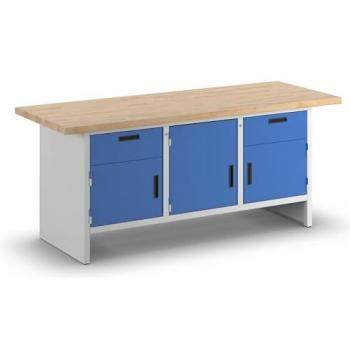 Banco da lavoro Eurokraft Basic con 2 cassetti