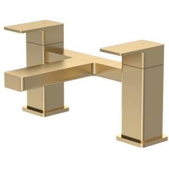 Brushed Brass Square Deck Mounted Bath Filler Tap