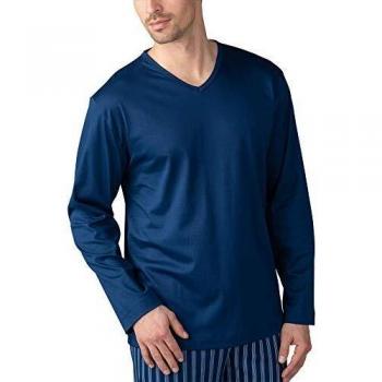 Mey Herren Pyjama Langarmshirt Neptune Blau Größe 52