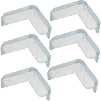 Eckeinsätze aus weichem Gummi für Schreibtische (Transparent, 6 Stück)