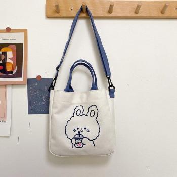 Einfarbige Canvas-Schultasche für Frauen