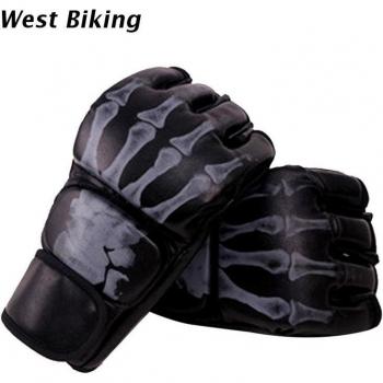 PU Leather Half-Finger Kickboxing Fight Gloves – 1 Pair