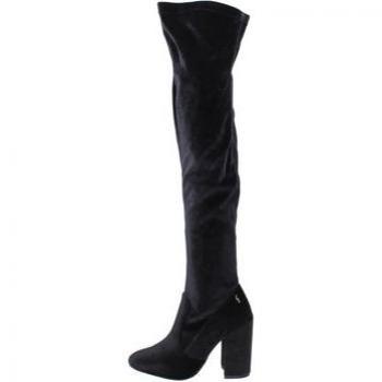 Gattinoni Women’s Velvet Over-Knee Boots – Black – US 5 – Trendy Collection