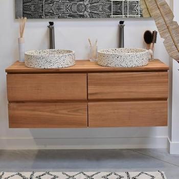 Mueble “Aqua” Teca Maciza 120 cm, 4 Compartimentos