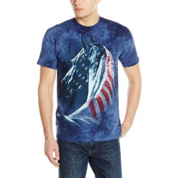 The Mountain T-Shirt für Erwachsene mit Pferdekopf, Blau, Größe M