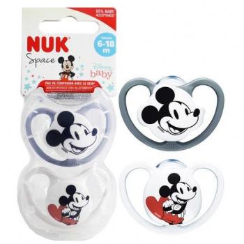 Nuk Succhietto Mickey Luminoso 6-18 mesi Confezione da 2
