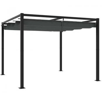 VidaXL Pavillon Anthrazit 3x3 m mit ausziehbarem Sonnenschutz