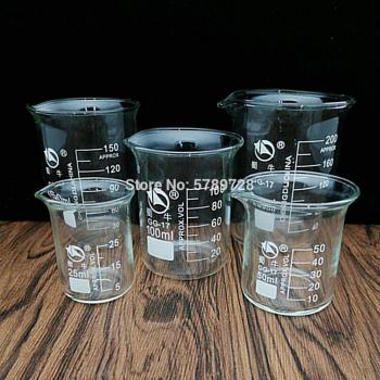 25ml to 200ml Low Form Laboratory Beaker in Borosilicate Glass