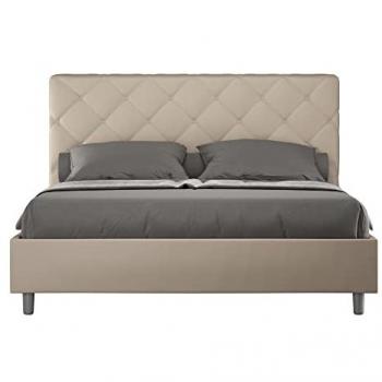 Letto matrimoniale senza rete 160x200 similpelle tortora Priya
