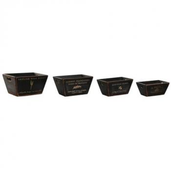 Caja Set 4 Abeto 35x22x18 con Asa de Transporte Negra