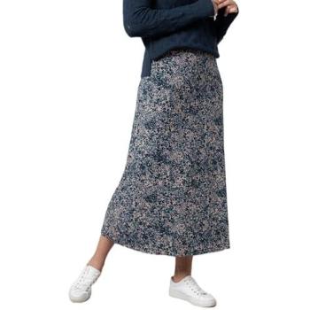 Lily & Me Lauren Midi Skirt, Mid Blue Floral Jersey, Elastic Back Waist, Size 16