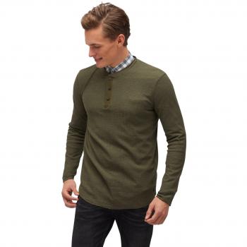 Tom Tailor Denim Herren Langarmshirt in Waldgrün Größe L