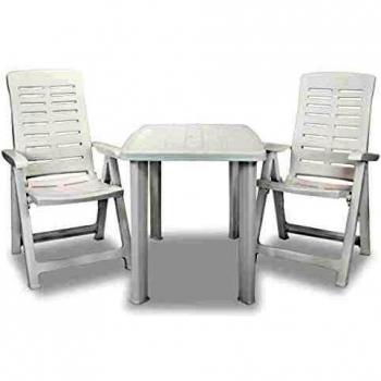 Set bistro bianco 3 pezzi in plastica