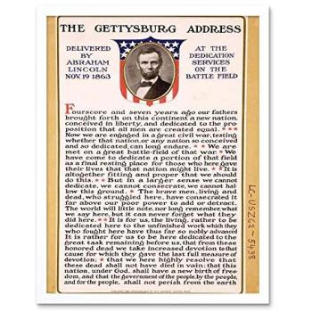 President Lincoln’s Gettysburg Address – Typography Poster, 12×16