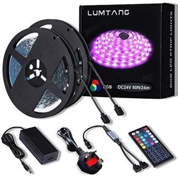 RGB LED Strip Lights, 24m/80ft Color Changing SMD 5050 with 44 Keys Remote