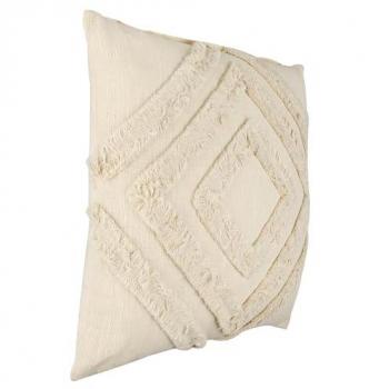 Living Kissen Chevery, Dekokissen im Boho Design, Creme, Kissenbezug mit Inlett