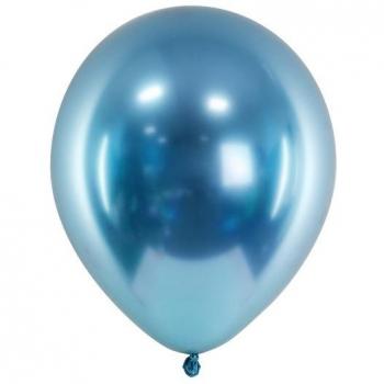 50 Metallic Ballons Partyperle blau 27cm