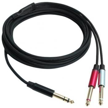 Keepdrum 6,35-mm Klinke Splitter-Kabel 1x Stereo zu 2x Mono 5m