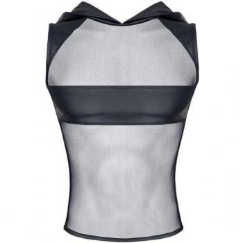 Noir Regnes T‑shirt à capuche wet‑mesh