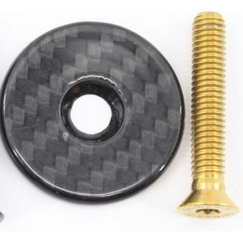 Capuchons de tige de vélo 3K en carbone, mat et brillant, avec boulons titane M6x35mm