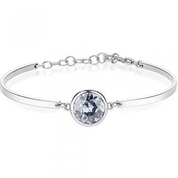 Bracciale rigido donna acciaio cristallo azzurro swarovski BHK72