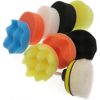 Kit de polissage auto‑collant 3 (éponge, roue, tampon) – 11 éléments