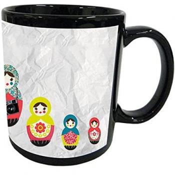 Mug en Céramique Noire Poupées Russes Cbkreation