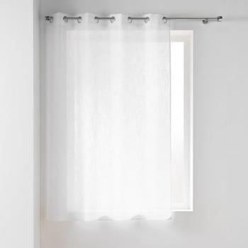 Voilage à Œillets Haltona Effet Lin Tissé 140 × 180 cm Blanc
