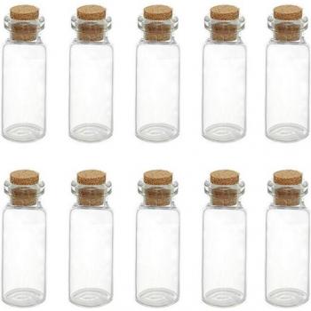 Bouteilles en verre transparent avec bouchons en liège