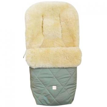 Kaiser Fußsack „Coosy“ aus Lammfell, Kinderwagen‑Modell – Grün