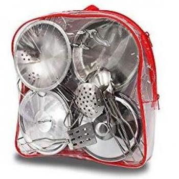 Mochila Tachan con utensilios de cocina, color acero