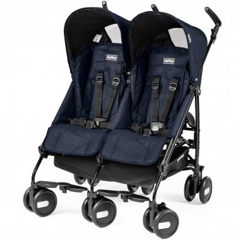 Peg Perego Pliko Mini Twin Passeggino Doppio Blu