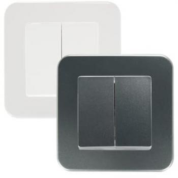 Interrupteur Double Design Argenté