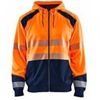 Pull à Capuche Haute Visibilité Blaklader Orange/Bleu Marine XL