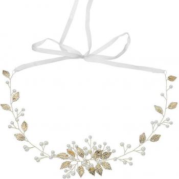 Faja con Detalle Floral Dorado y Perlas de Cristal