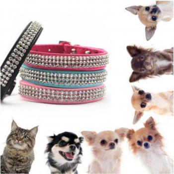 Collier décoratif en strass pour animaux domestiques