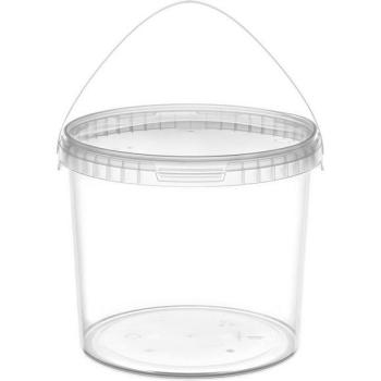 Seau multifonction Garronda 5 L, set de 10 pièces transparentes, stockage alimentaire & chimique – Gd‑0072