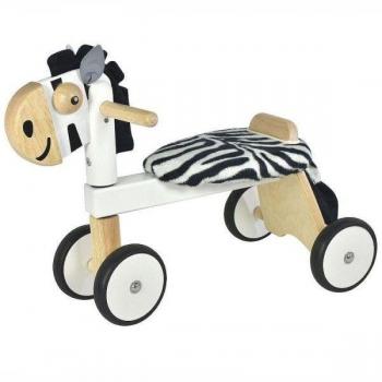 Porteur en Bois à Roues Zèbre