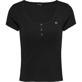 T-shirt Tommy Jeans Henley Nero Slim – Numero DW0DW18669