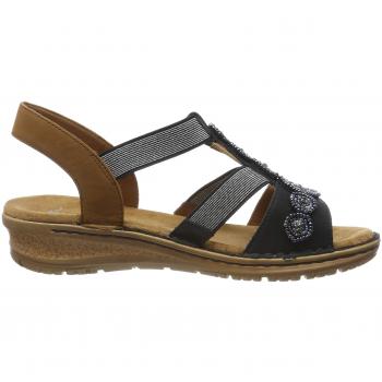 ARA Damen Hawaii 1237207 T‑Spangen Sandalen – Blau – Nuss‑Farbe 75 – EU 39