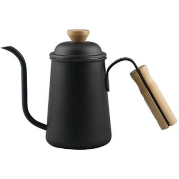 Drip Filter Coffee Kettle 650mL with Wooden Handle