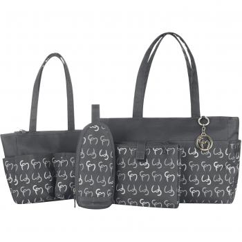 Clevamama Nicole Tote Maternity Bag Set (Asphalt)