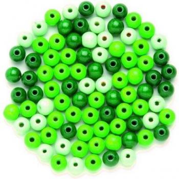 Glorex 10 mm Holzperlen grün-mix 47 Stück