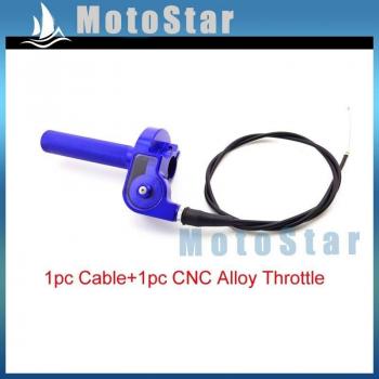 CNC Acelerador Azul 1/4 Giro + Cable de Manija para Dirt Bike 50cc-250cc
