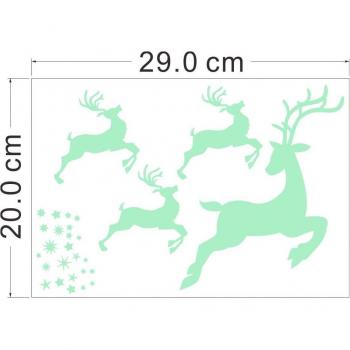 Pegatinas de pared navideñas con diseño de alce y muñeco de nieve